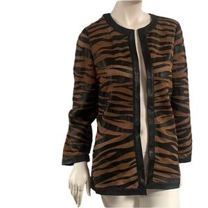 Chicos Brown and Black Striped Jacket